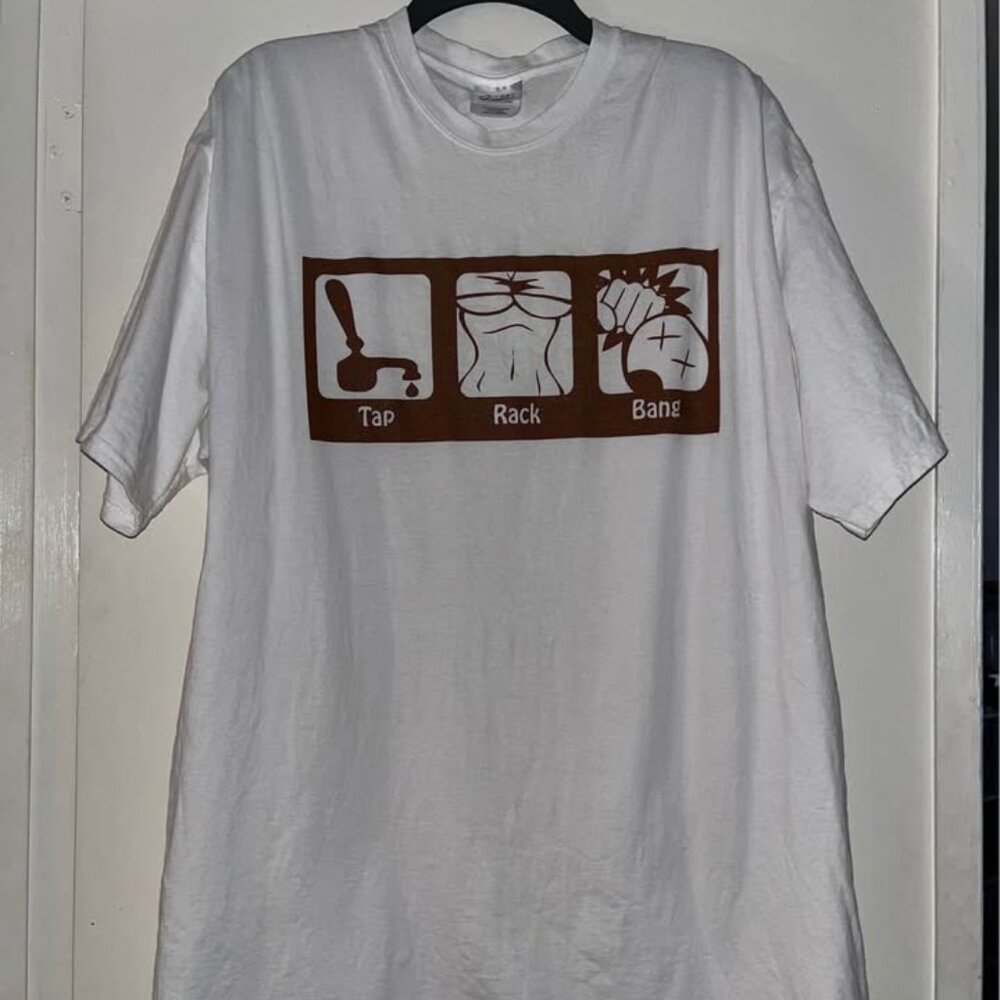 " Tap Rack Bang " Adult Graphic Tee, XL, New without tags